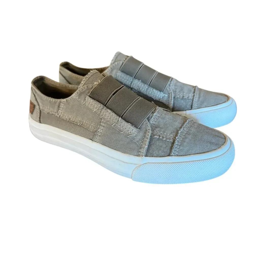 Blowfish Gray Sneakers with Slip-On Design and Padded Collar size 6